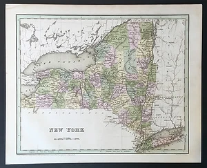 "Map of New York" T.G. Bradford 1838 - Picture 1 of 8