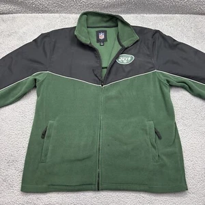 NFL NY New York Jets Men’s Size Large Coat Full-Zip Fleece Green/Black Jacket - Picture 1 of 11