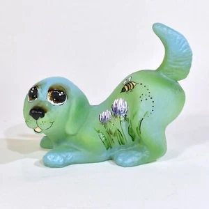 Fenton Gift Shop Puppy Dog Limited Edition hand painted signed by artist - Picture 1 of 4