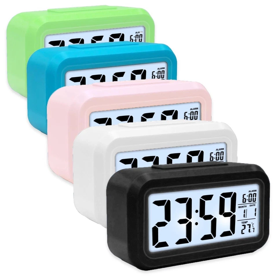 LED Wecker Digital Alarmwecker Uhr Kalender Beleuchtet Schlummerfunktion Alarm - Bild 1 von 1