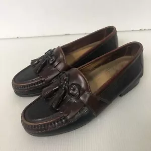 Scarpe mocassini vintage Johnson & Murphy da uomo taglia 8,5 M Dk in pelle marrone nappa - Foto 1 di 10