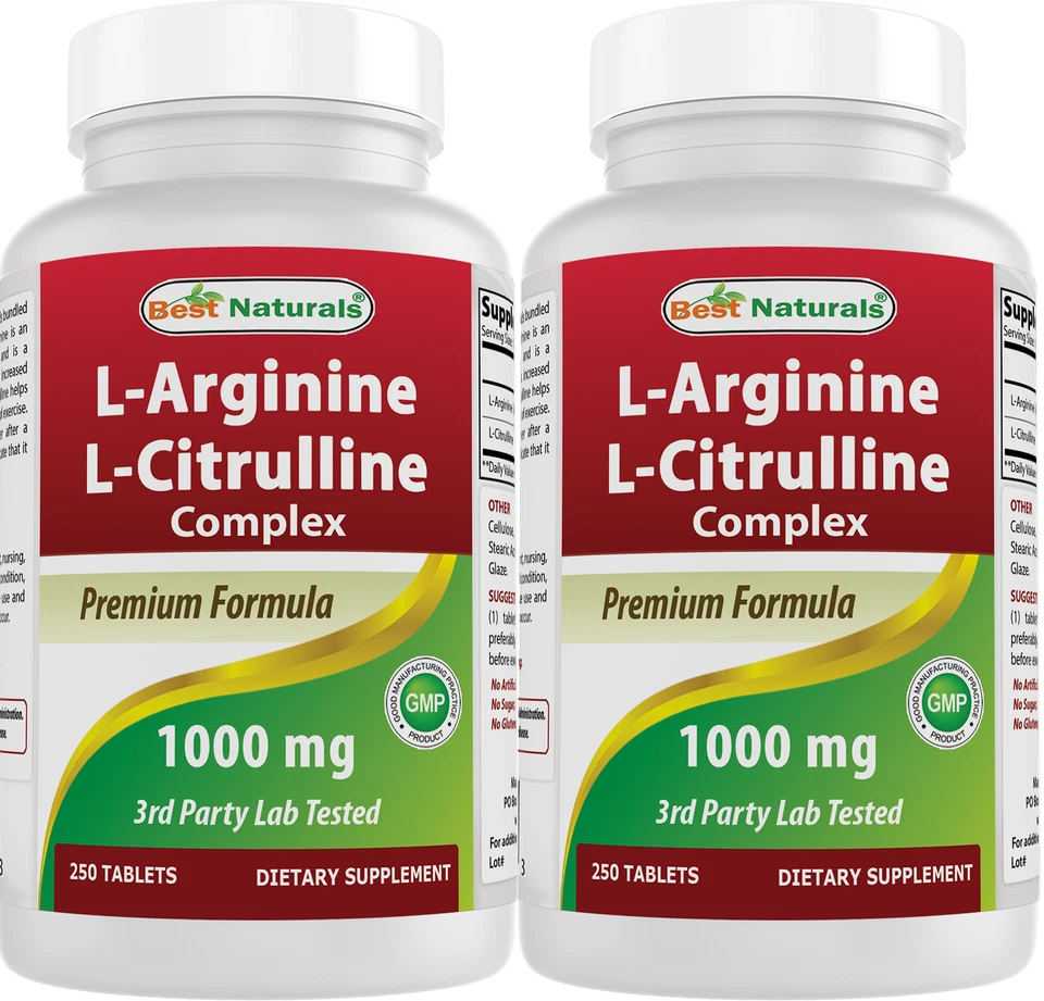 Best Naturals L-arginine L-citrulline Complex 1000 MG 250 Tablets