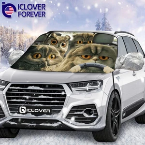 Magnetic Car Windshield Snow Cover Winter Ice Frost Guard Sunshade Protector - Picture 1 of 10