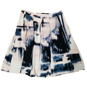 Cynthia Rowley Geometric Short Pleated Skirt with Pockets Light Pink/Blue Small - Picture 1 of 10