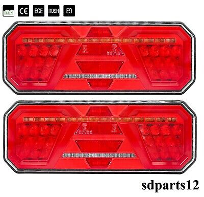 2 Fanali Posteriori Con Effetto Neon Led Dx/Sx Universali 12/24v 7 Funzioni • 117.54€