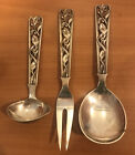 W&S Sorensen Sterling Silver 3 Piece Serving Set Ladle Spoon & Fork Denmark 286g