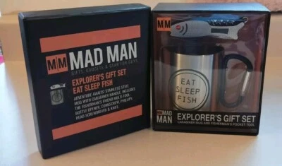 Mad Man Explorers Gift Set-"Eat, Sleep,Fish"-Outdoorsy-Fisherman-Boxed Set - Image 1 of 4