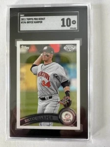 2011 TOPPS PRO DEBUT BRYCE HARPER #196 SGC 10 Gem Mint Philadelphia Phillies - Picture 1 of 2