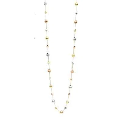 18K Goldkette Damen Tri-Farbig 39,4 Zoll - Bild 1 von 4