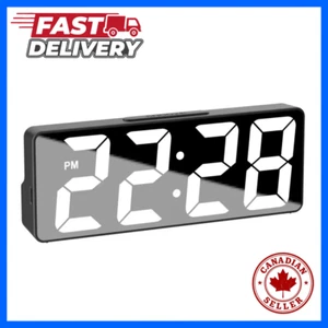 LED Digital Desk Alarm Clock with Temperature Display Adjustable Brightness - Picture 1 of 7
