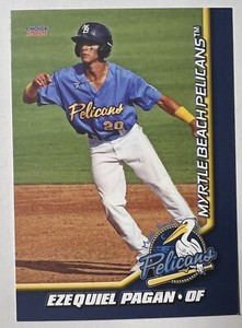 2021 Ezequiel Pagan Minor League Rookie Card RC Myrtle Beach Pelicans Cubs