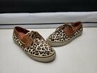 Sperry Top-Sider Leopard Print Cowhide Hair Boat Shoe, Loafers Size 7.5 M