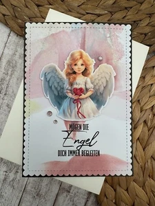 Karte zur Taufe, Taufkarte, Handgemachte Glückwunschkarte "Red Heart" - Bild 1 von 2