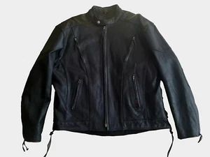 Interstate Leather Black Zip up Vest Liner Biker Motorcycle Jacket Size 3XL - Picture 1 of 8