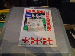 1990 May 15 England v Denmark programme at Wembley with TICKET - Picture 1 of 1