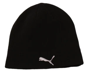 Puma Youth Boy's 8-20 Black Cotton Knit Beanie Logo - Picture 1 of 2