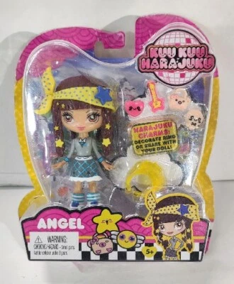 KUU KUU HARAJUKU 4" FIGURA DE ACCIÓN MUÑECA ÁNGEL con ANILLO Y 4 DIJES  Foto 1 de 2