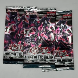 3x Yugioh Legacy of the Valiant 1st Edition 9-Card Factory Sealed Booster Packs - Picture 1 of 2