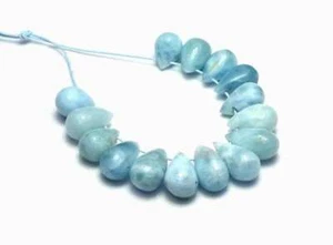 15 pcs LARIMAR 6-9mm Teardrop Beads NATURAL Dominican Republic - Picture 1 of 2