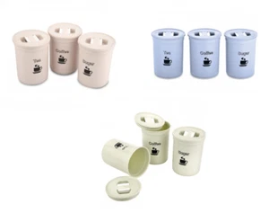 Tee Kaffee Zucker Aufbewahrung Set Kanister Küche Gläser Glas Kunststoff Kanister Kanister UK - Bild 1 von 8
