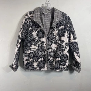 Appleseeds Quilted Reversible Jacket Sz Med Black & White All Occasion - Picture 1 of 8