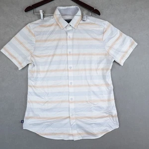 Mizzen + Main Shirt Men Medium Trim Fit Short Sleeves Performance Striped - Picture 1 of 6