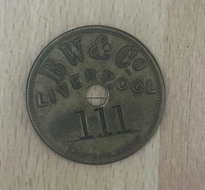 Vintage Check For B W & Co Liverpool With 111 On Front - Picture 1 of 2