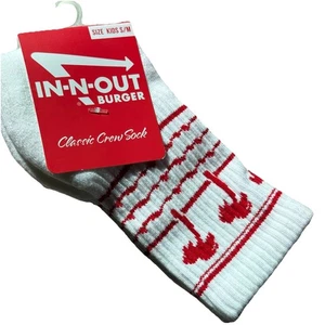 In N Out Burger Classic Crew Drink Cup Socks Kids S/M (9C-12C) Cotton Blend NWT - Picture 1 of 5