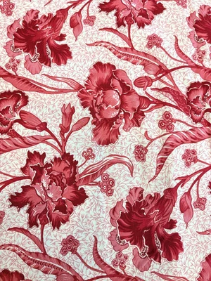 2 Yards Cottage China RJR Quilting Fabric Red Oriental Floral 72x44 - Image 1 of 3