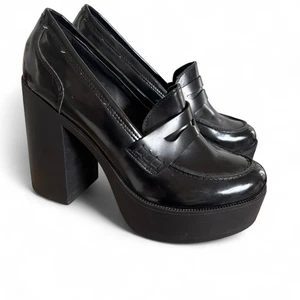 vintage y2k 2000's Steve Madden Super chunky Wedges Penny Loafers - Picture 1 of 8