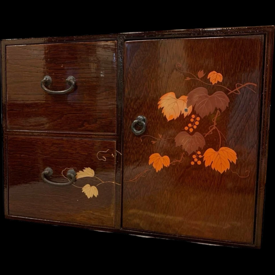 Antigua cómoda japonesa vintage caja tansu de madera Showa retro Foto 1 de 4