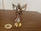 Vintage 1996 Mascot USA Austrian Crystal 24K Gold Plated Angel Holding Baby