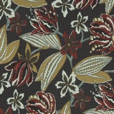 60 yard fabric roll, multi purpose, 100% cotton, 55", floral, brown, red, white - Image 1 of 4