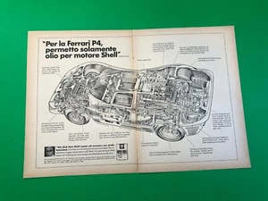 1967 1968 FERRARI P4 SHELL ORIGINAL VINTAGE PRINT AD PRINTED ADVERTISEMENT - Bild 1 von 1