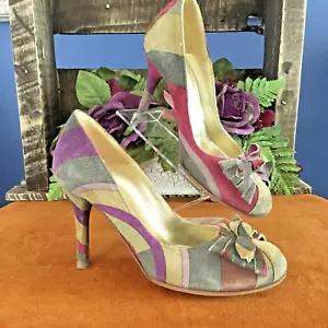 Etro Green & Lavender Suede Pumps - Size 6 - Picture 1 of 8