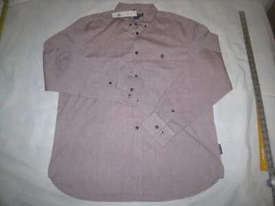 Camisa Oxford Manga Larga French Connection Botón Burdeos Borgoña-Rojo Talla L Foto 1 de 4