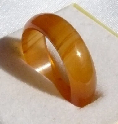 Achat-Ring, gelb - braun, markant, gewölbt, Gr. 53 (16,81 mm Ø), Halbedelstein - Bild 1 von 4