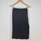 Unbranded Womens Skirt Size 6 Midi Black Flare Zip Solid 028457