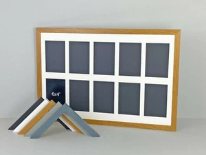 Wooden Multi Aperture photo Frame. Holds 10 6x4" sized photos. 40x60cm. - Picture 1 of 6