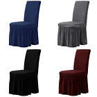 Stretch Dining Room Chair Cover with Skirt Spandex Elastic Chair Cover Slipcover