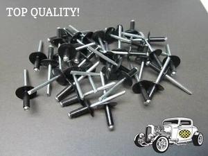 Vintage FITS Polaris Snowmobile 3/16 large head Black Rivets 50pcs MADE IN USA - Picture 1 of 2