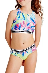 JUSTICE Girls Swimsuit Tankini Swim Tank Bikini 5 6 8 10 12 14 16 18 Tie Dye Zip - Picture 1 of 4