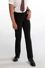 Trutex Senior Girls School Pants Mid Rise Trousers Black Slim Leg W26/L30 -13yrs