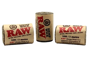 3x RAW Hemp Wick Rolls 300cm Hanfdocht Bienenwachs Zündschnur Anzündhilfe Feuer - Bild 1 von 19