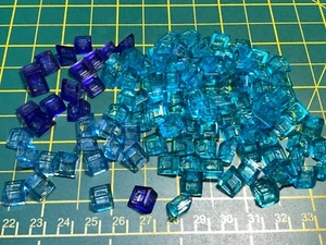Lego 120 parts - lot - 1x1x2/3 roof tile translucent 3 DIFFERENT BLUE Star Wars - Picture 1 of 2