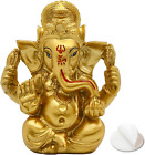 Indian God Lord Ganesh Statue - Hindu God Golden Ganesha Idol Figurines for Car 