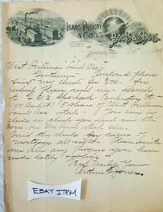 1892 Boston & Spencer Massachusetts ISAAC PROUTY & CO. stivali scarpe ARTHUR JONES - Foto 1 di 4
