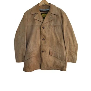Robert Lewis Tan Suede Ranch Coat Jacket Chore Removable Liner  Vest  Men's 40 - Picture 1 of 13