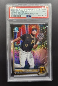2022 Lonnie White Jr Bowman Chrome Black Shimmer Refractor 1/1 PSA 9 - Imagen 1 de 2