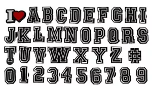 ALPHABET, BUCHSTABEN, ZAHLEN, I ❤️ I LOVE HEART Schuh Charms passt KROCS ~ Sie wählen - Bild 1 von 4